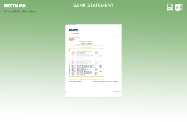 Модерен стил на Јамајка Национална комерцијална банкарска изјава за шаблон